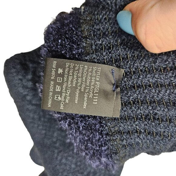 Brand Unknown NWT Chunky Knit Navy Gloves With Touchscreen Fingertips Warm Soft - Picture 6 of 6